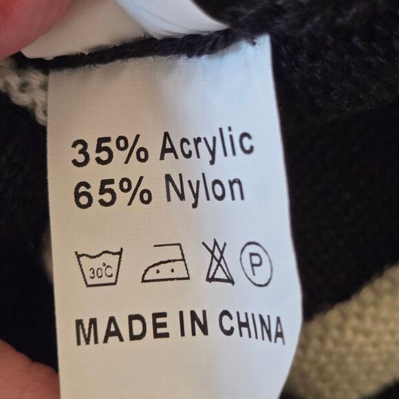 Shoreline Womens Black White Stripe Shawl Collar Cardigan Sweater Small/Medium - Picture 9 of 10